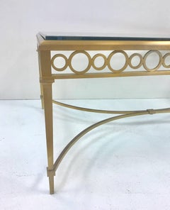 1950s Maison Jansen Bronze and Glass Coffee Table