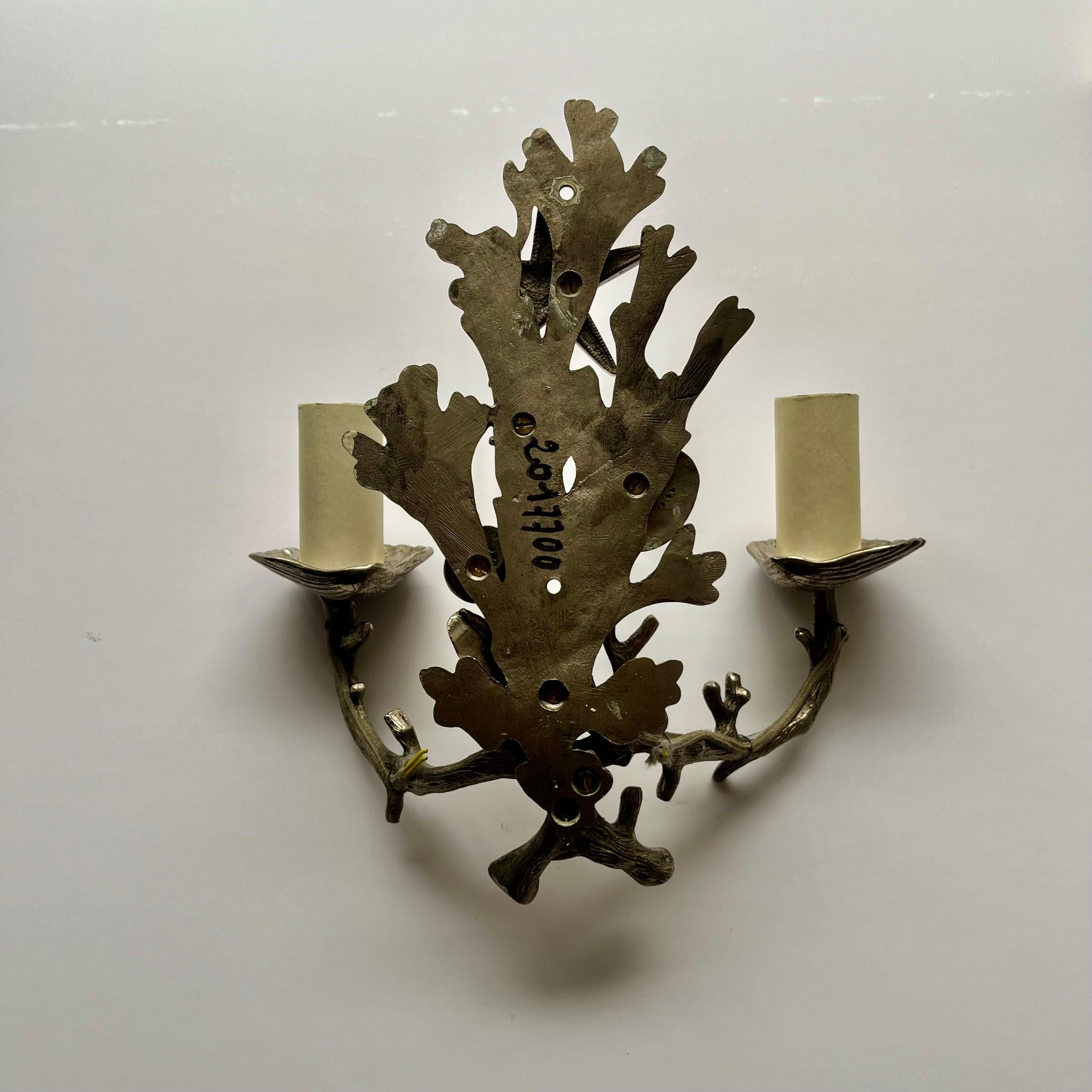 Aplique de pared Maison Jansen de 1950 con temática marina en Bueno estado para la venta en CA, CA