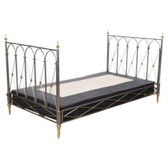 1950s Maison Jansen Steel and Brass Daybed