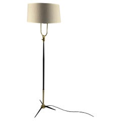 Maison Lunel Floor Lamp with a Brass Tripod Base 1950s France