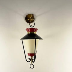 1950s Maison Lunel lantern with brass stand