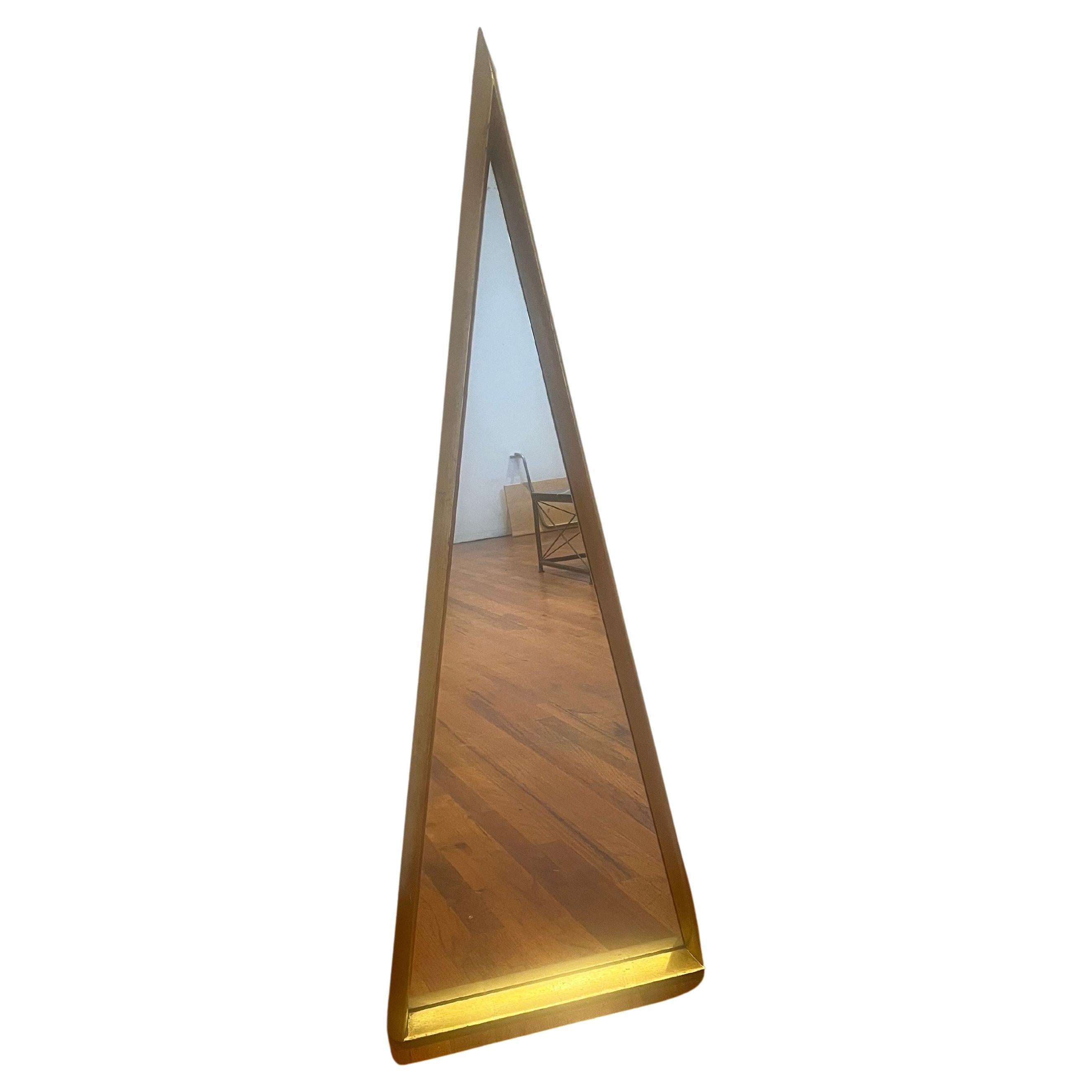 Beautiful and rare shape Italian Gold guild leaf mirror , circa 1950's very nice and unique shape and nice patina and finish.