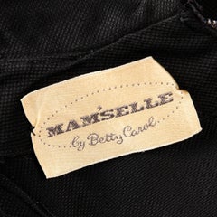 1950s Mam'selle Betty Carol Vintage Negro Rayas Esmoquin Wiggle Vestido de Cóctel