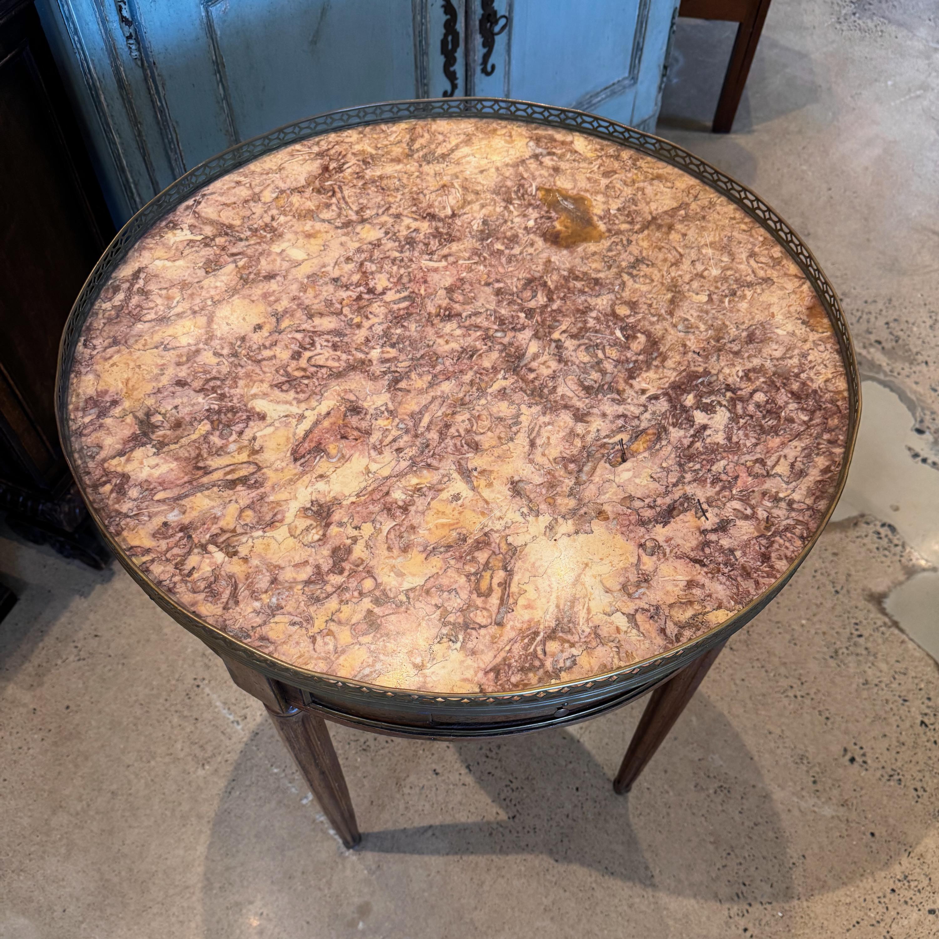 Brass 1950s Marble Side Table