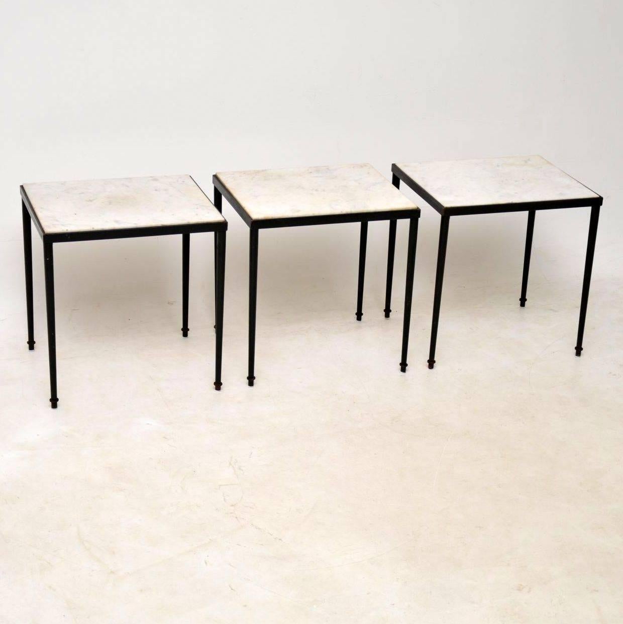 Mid-20th Century 1950s Marble-Top Nesting Coffee Tables