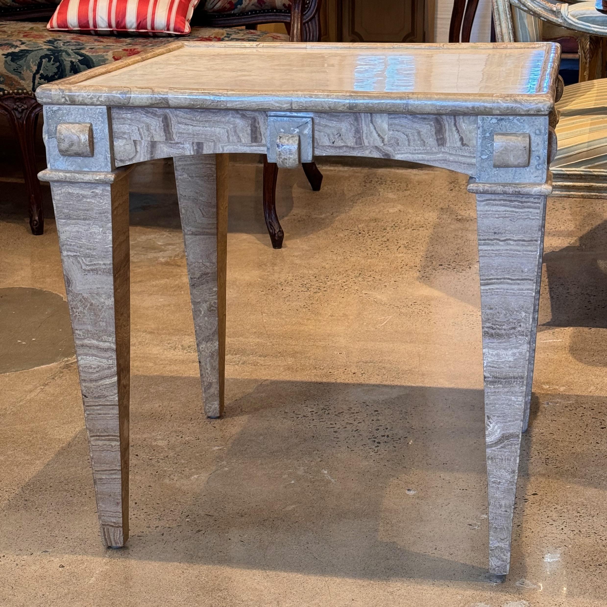 French 1950s Marble Veneered Table