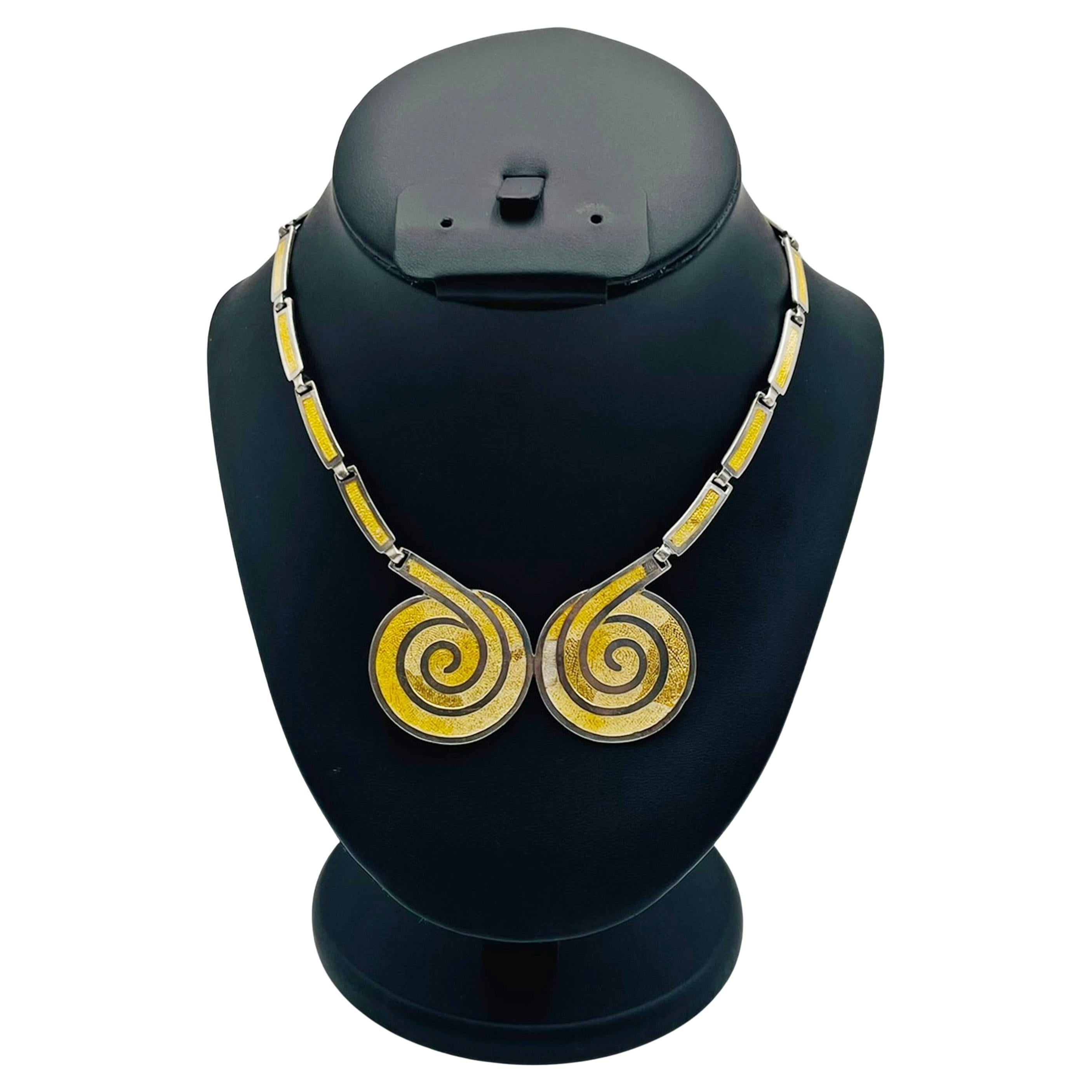 Collana a spirale in argento Sterling Margot De Taxco del 1950, modello 5357 in vendita