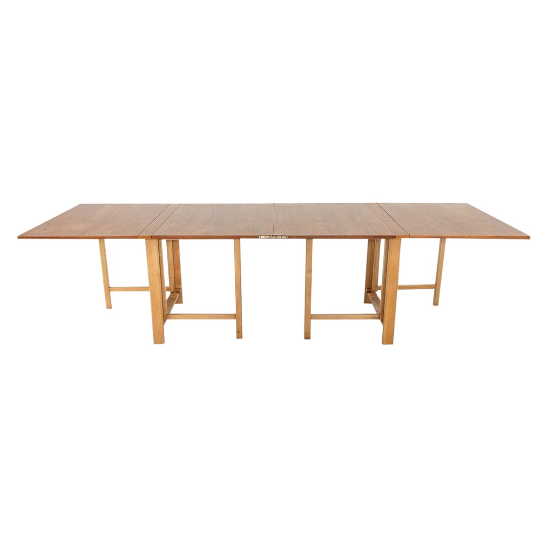 Mesa de comedor Maria Flap Gateleg de los años 50 de Bruno Mathsson en Suecia en teca