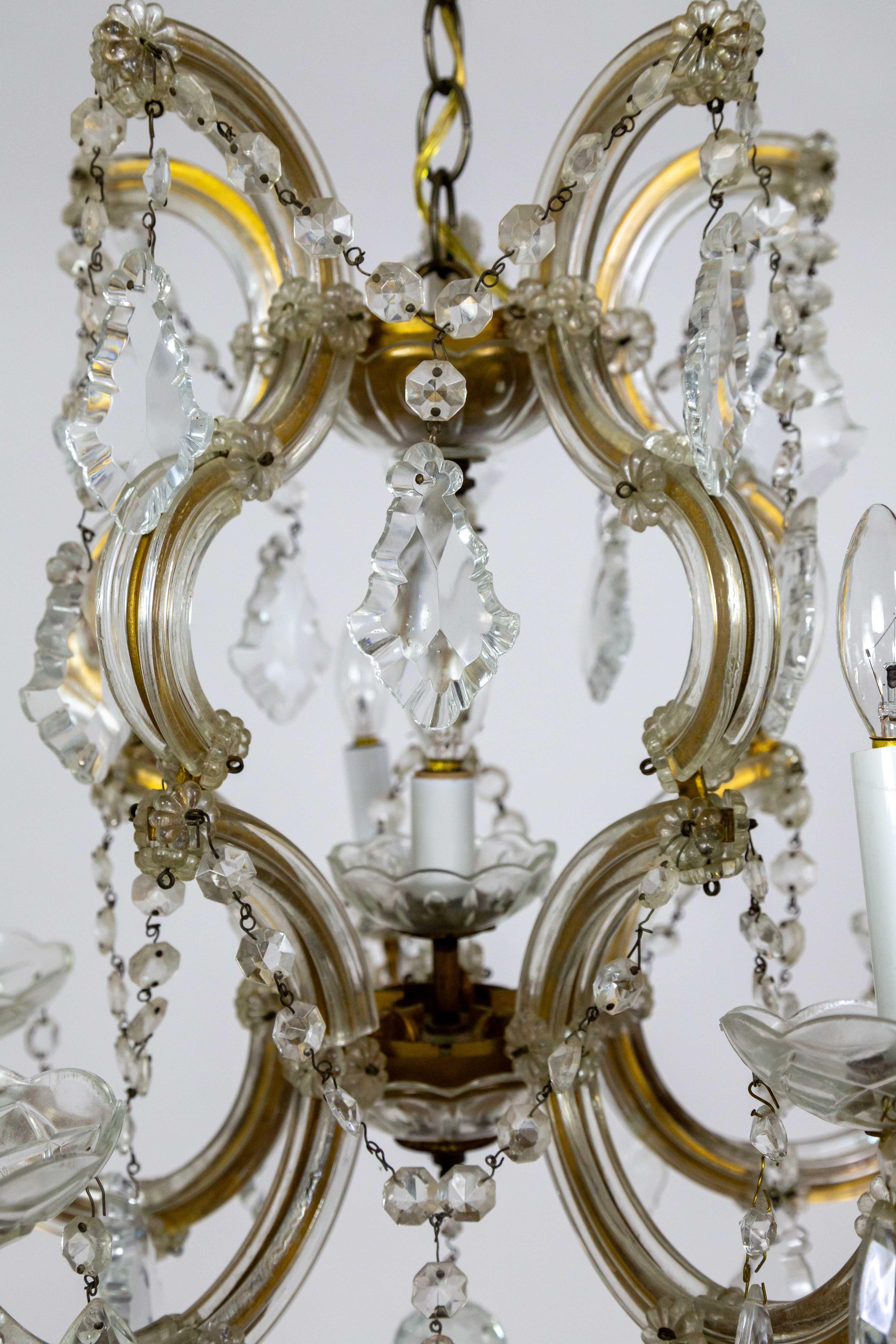 Lustre Maria Theresa à 6 lumières des années 1950 en vente 1