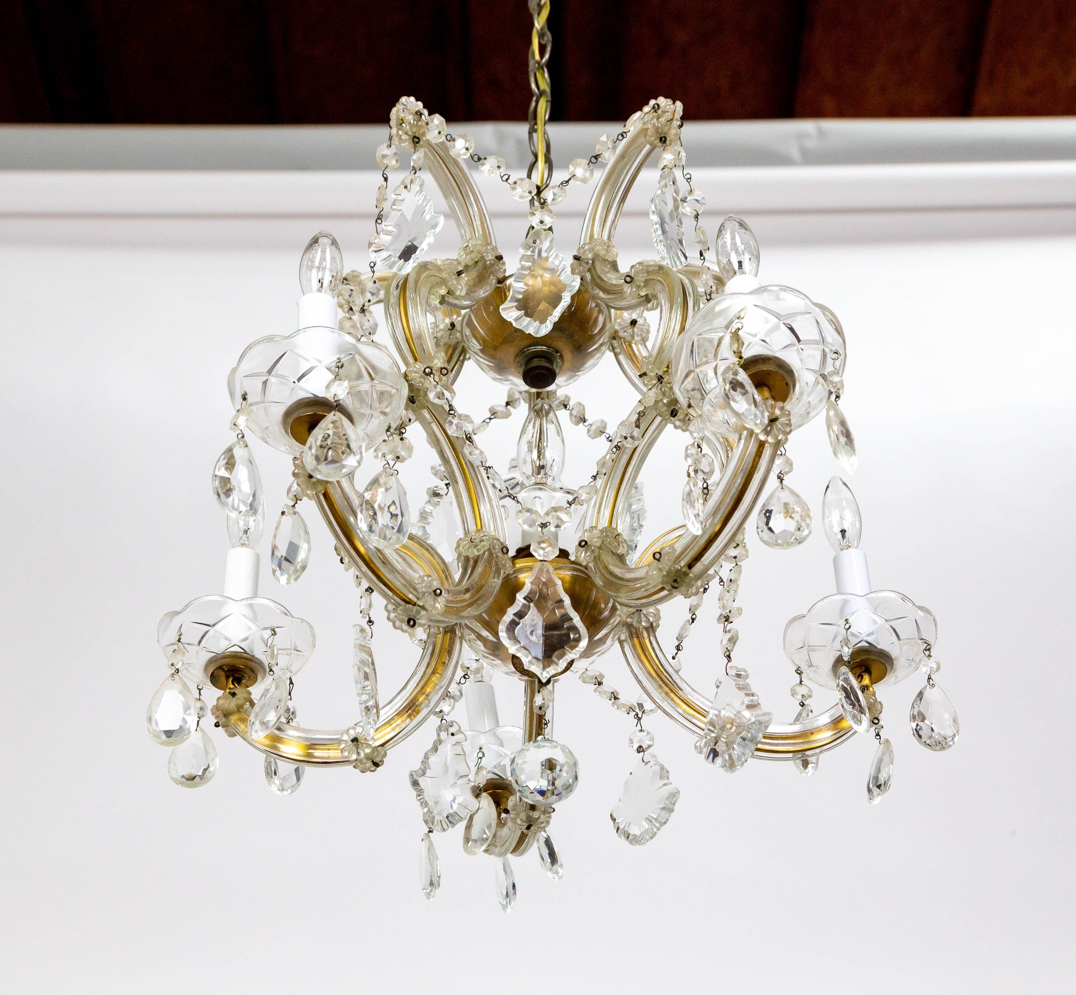 Lustre Maria Theresa à 6 lumières des années 1950 en vente 4