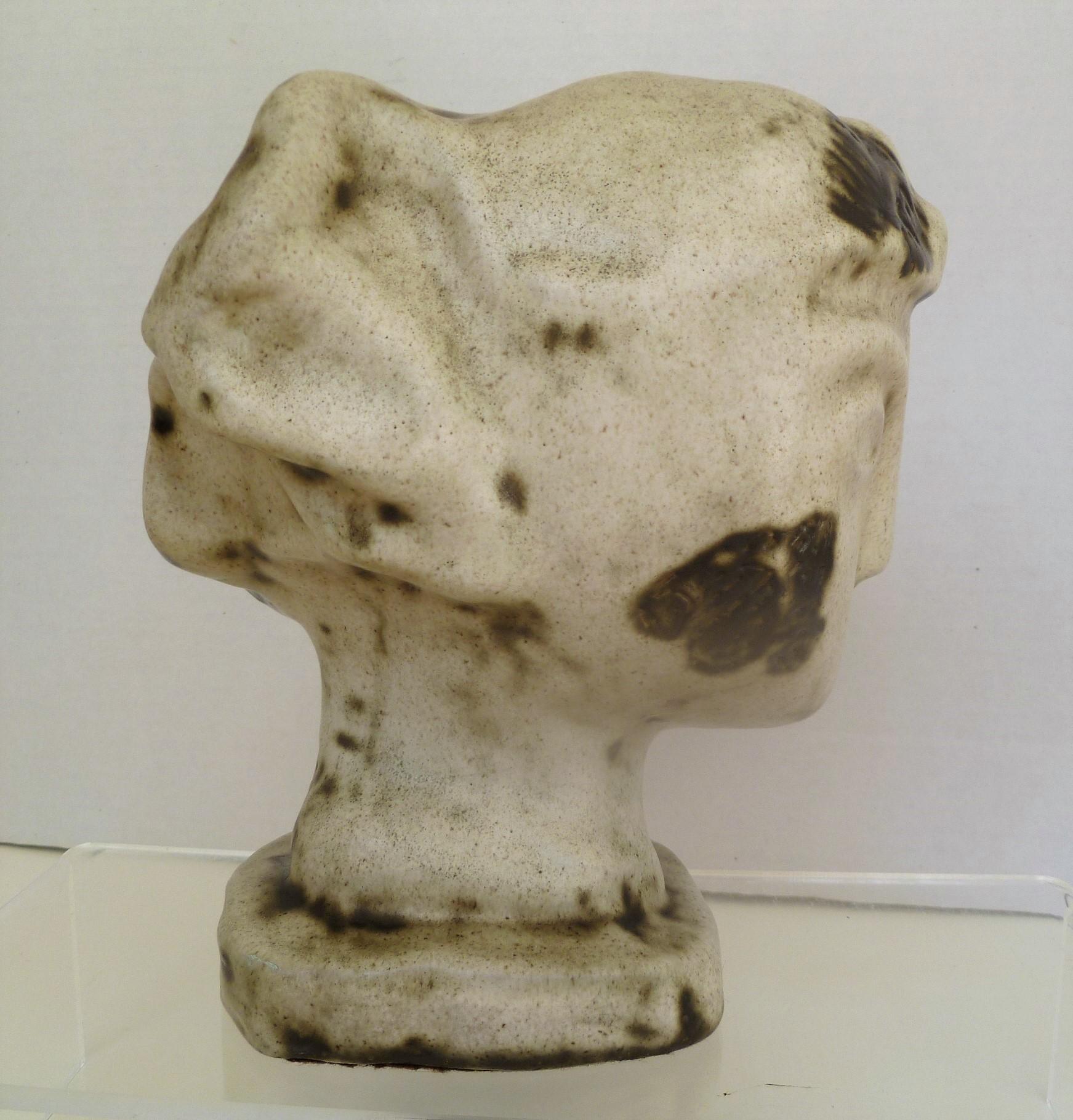 1950s Marianna von Allesch Midcentury Ceramic Pottery Head Sculpture 3