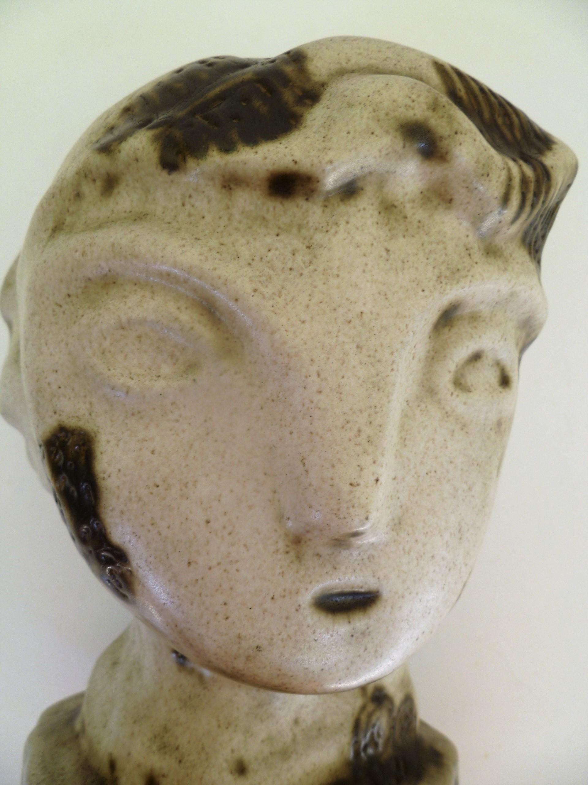 1950s Marianna von Allesch Midcentury Ceramic Pottery Head Sculpture 5