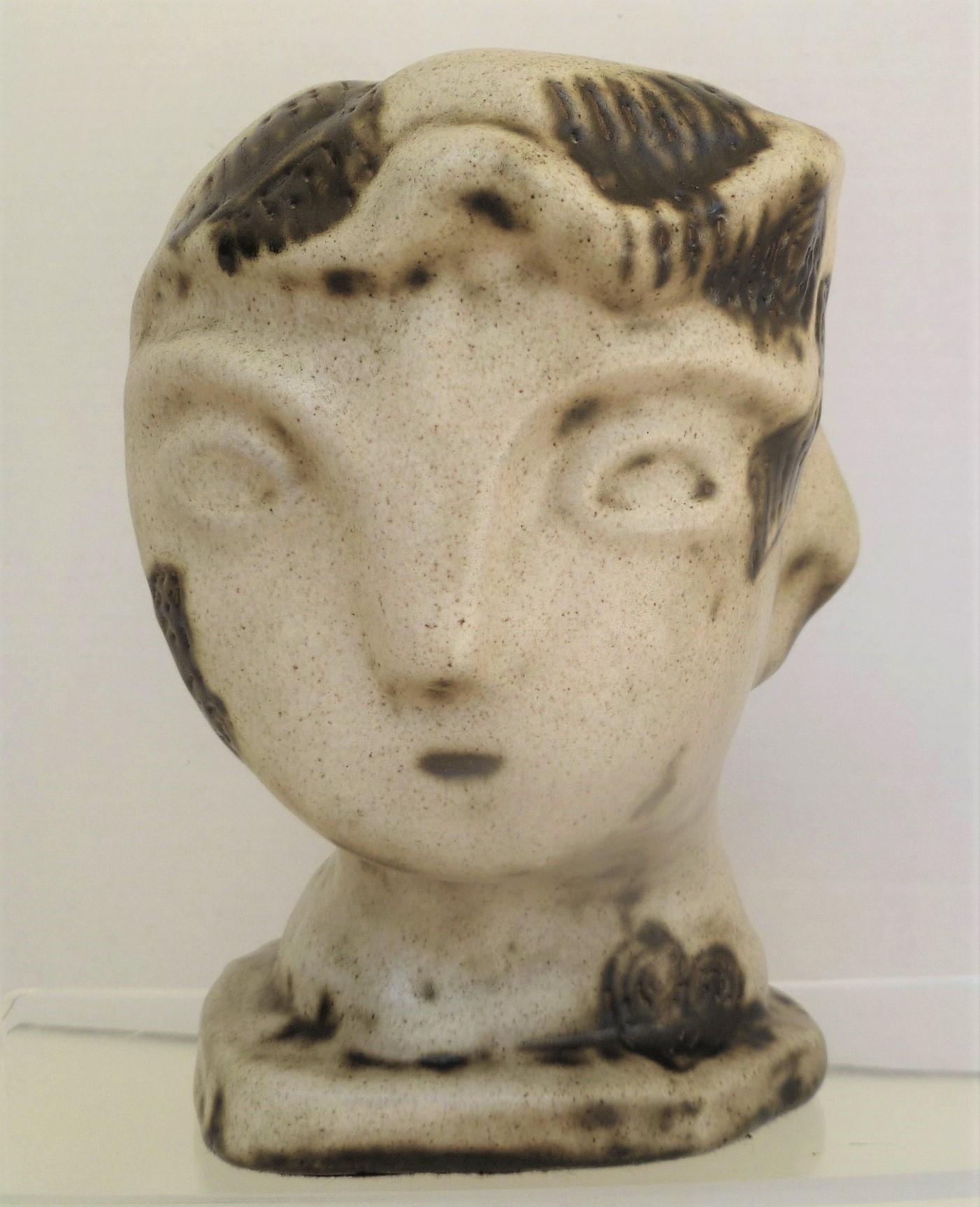 Mid-Century Modern 1950s Marianna von Allesch Midcentury Ceramic Pottery Head Sculpture