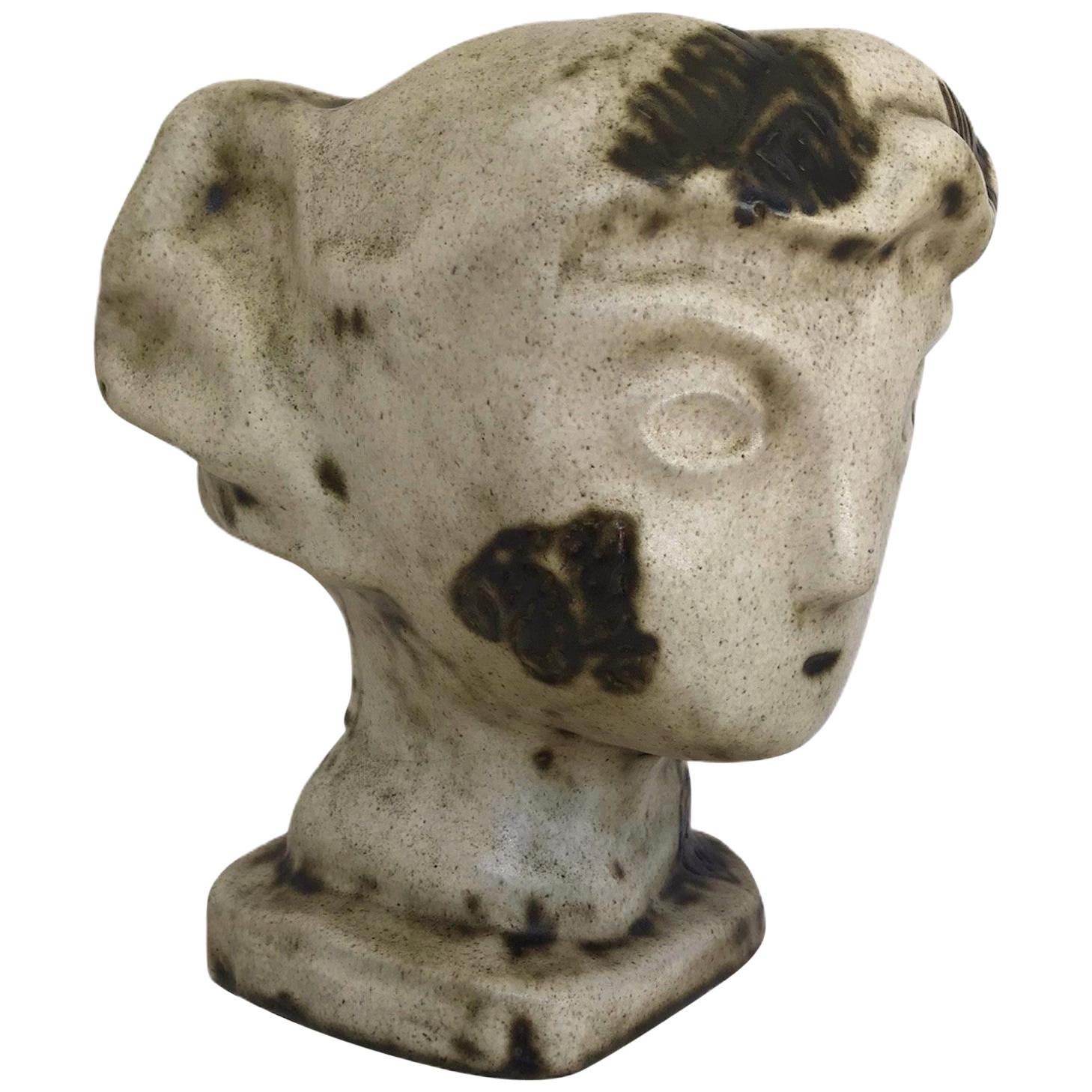 1950s Marianna von Allesch Midcentury Ceramic Pottery Head Sculpture