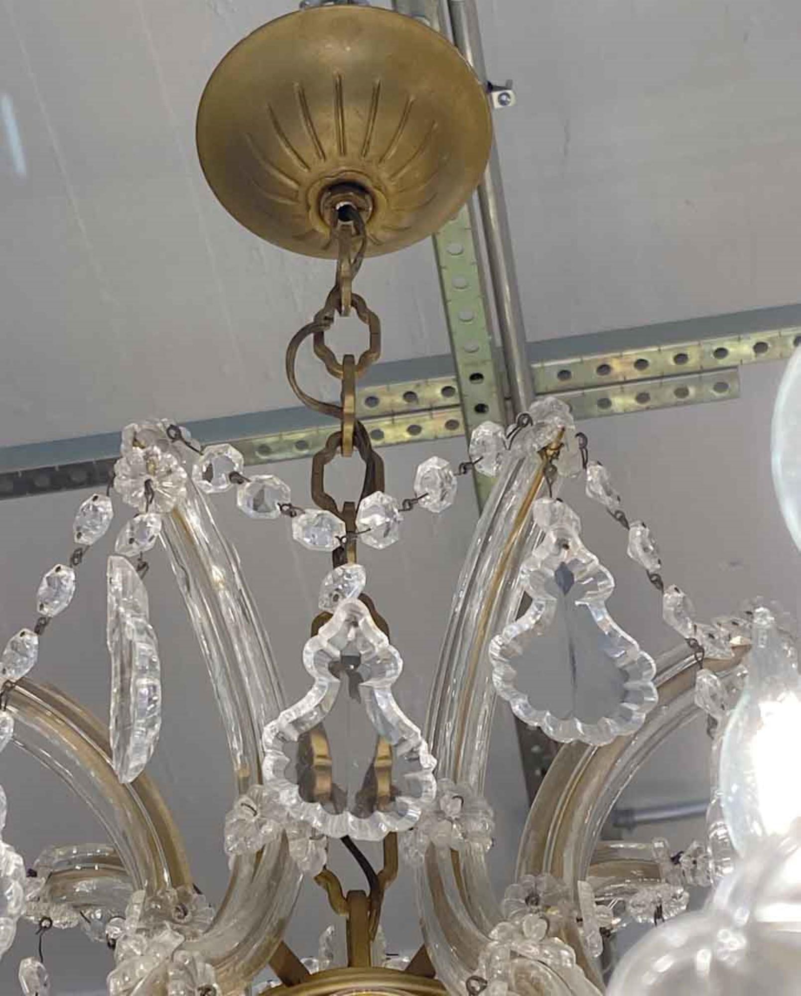 American 1950s Marie Therese Crystal Chandelier 21 Arms Substantial Size Antique