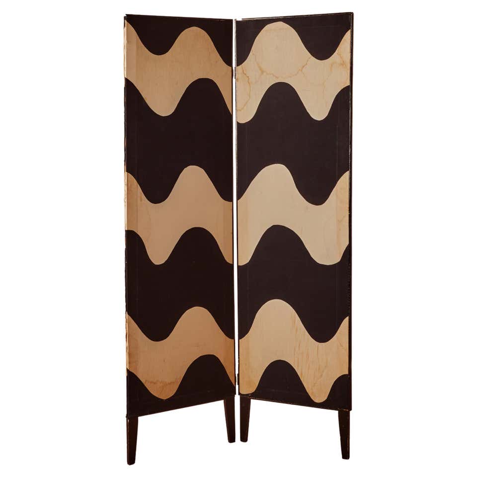 1950s Wood Screen with Glass Inlays For Sale at 1stDibs