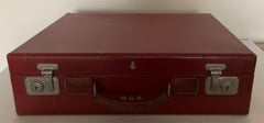 1950s Mark Cross Red Leather Suitcase