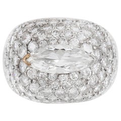 1950s Marquise and Round Diamonds Ring