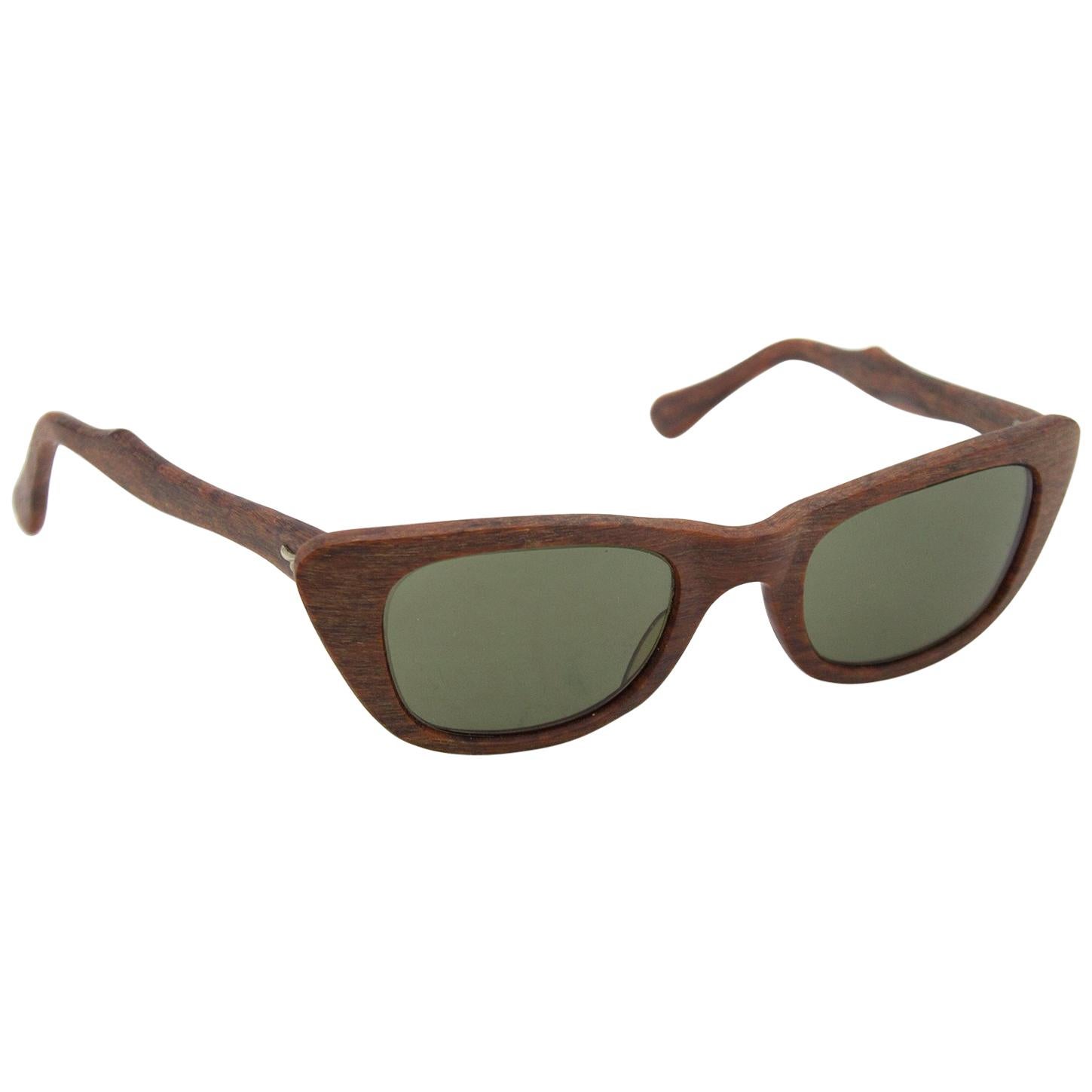 1950s Martin Wells Faux Wood Sunglasses