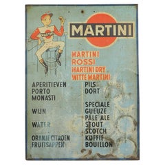 1950s Martini Advertising Drinks Sign Jockey Leon
