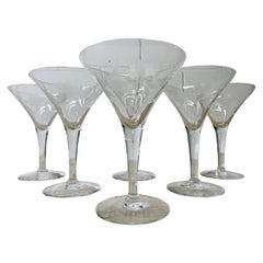 Vintage 1950s Martini Stems with Grape Design, Set of 6