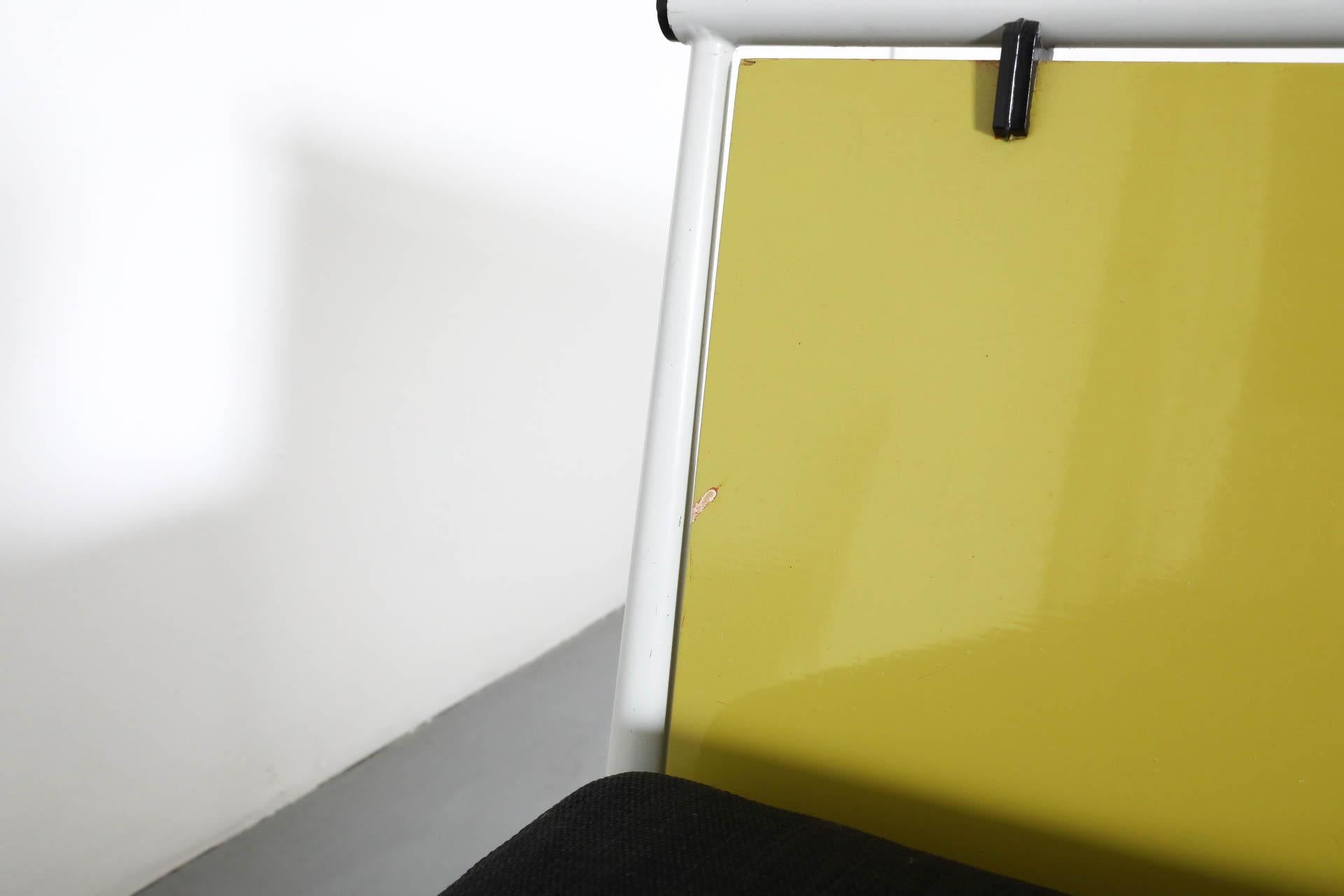 1950s Mategot Inspired Single Bed in Chartreuse & White with New Black Mattress For Sale 5