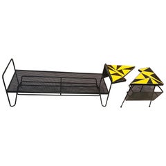 1950s Mathieu Mategot Att. Bench & Table Set