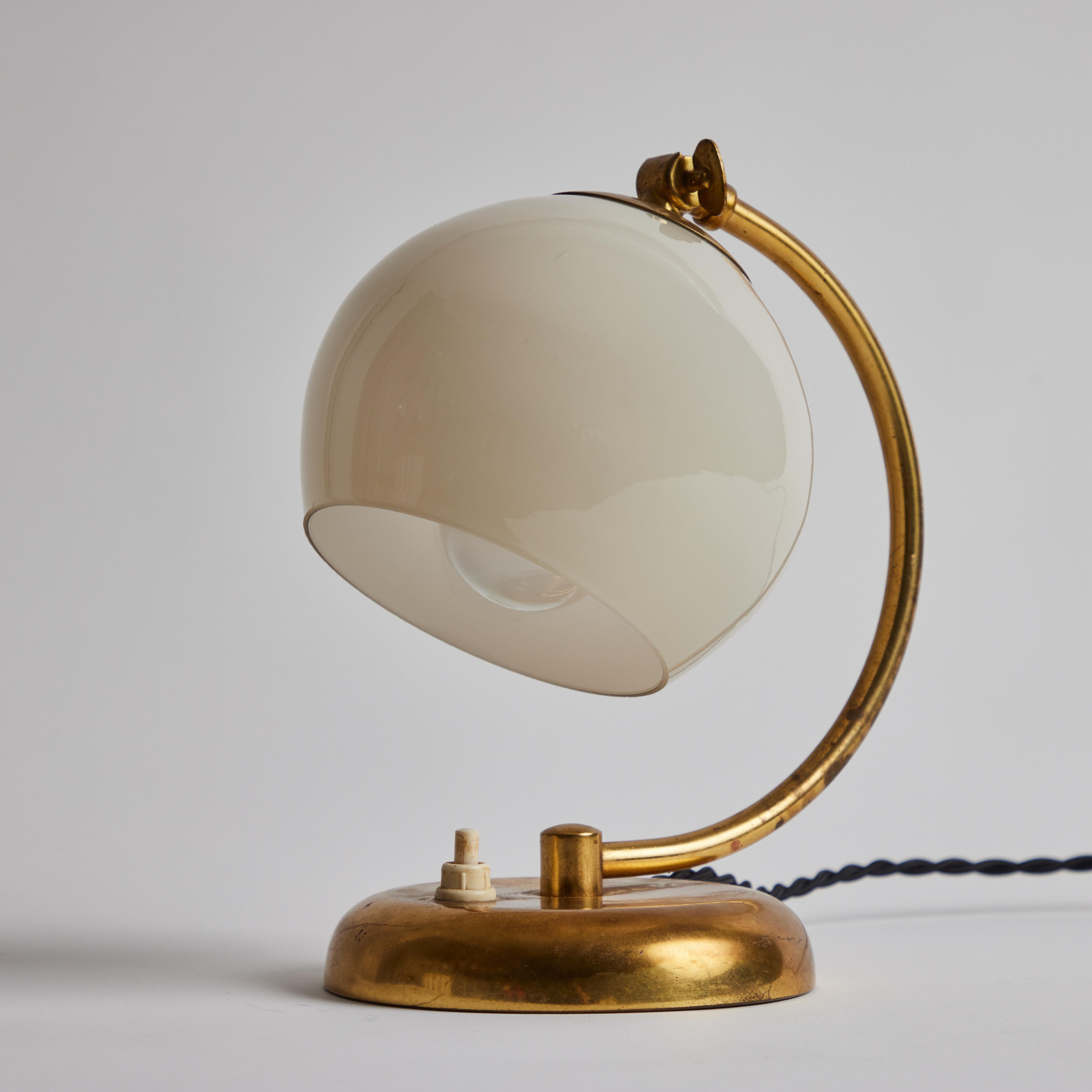 1950s Mauri Almari Brass and Opaline Glass Table Lamp for Idman Oy 6