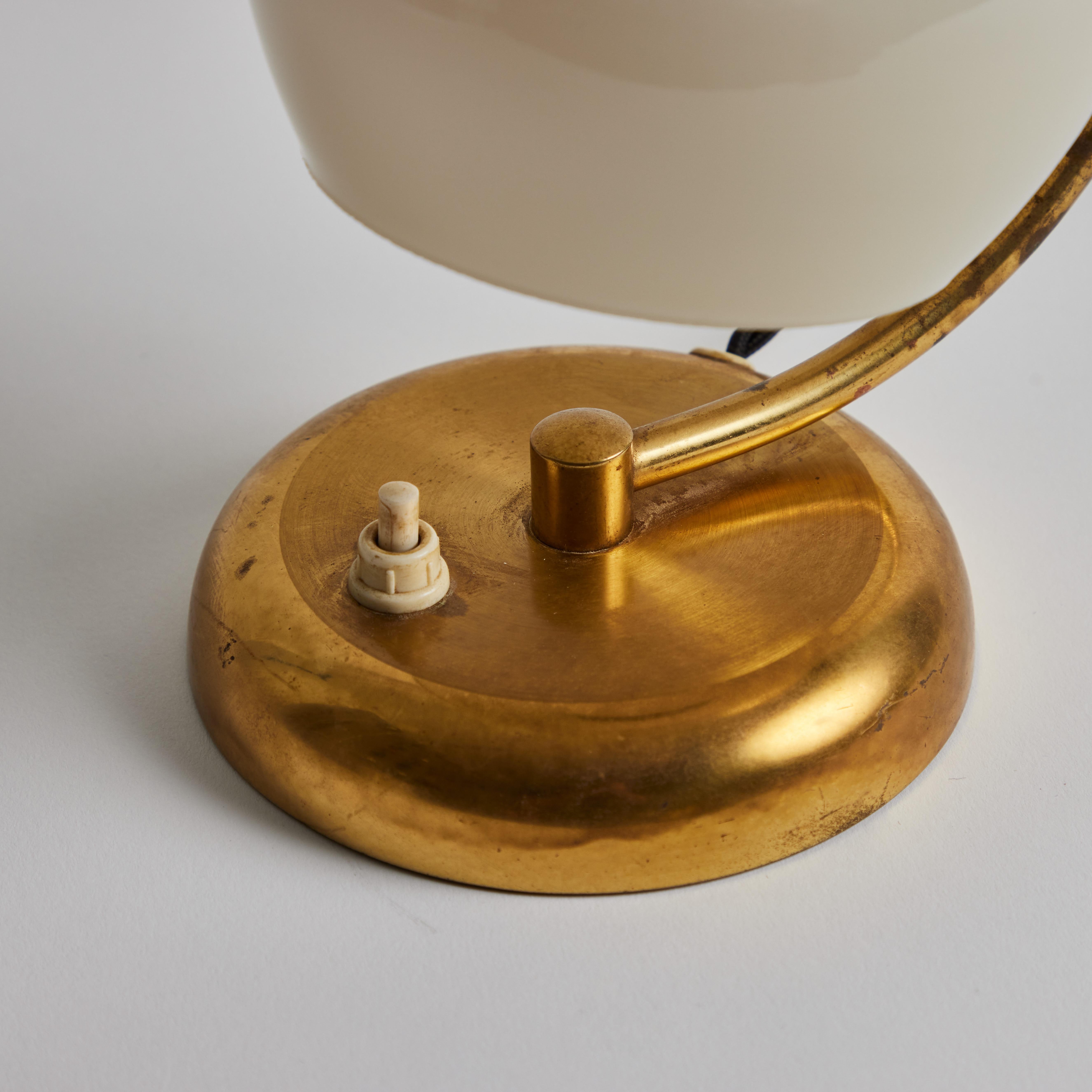 1950s Mauri Almari Brass and Opaline Glass Table Lamp for Idman Oy 3