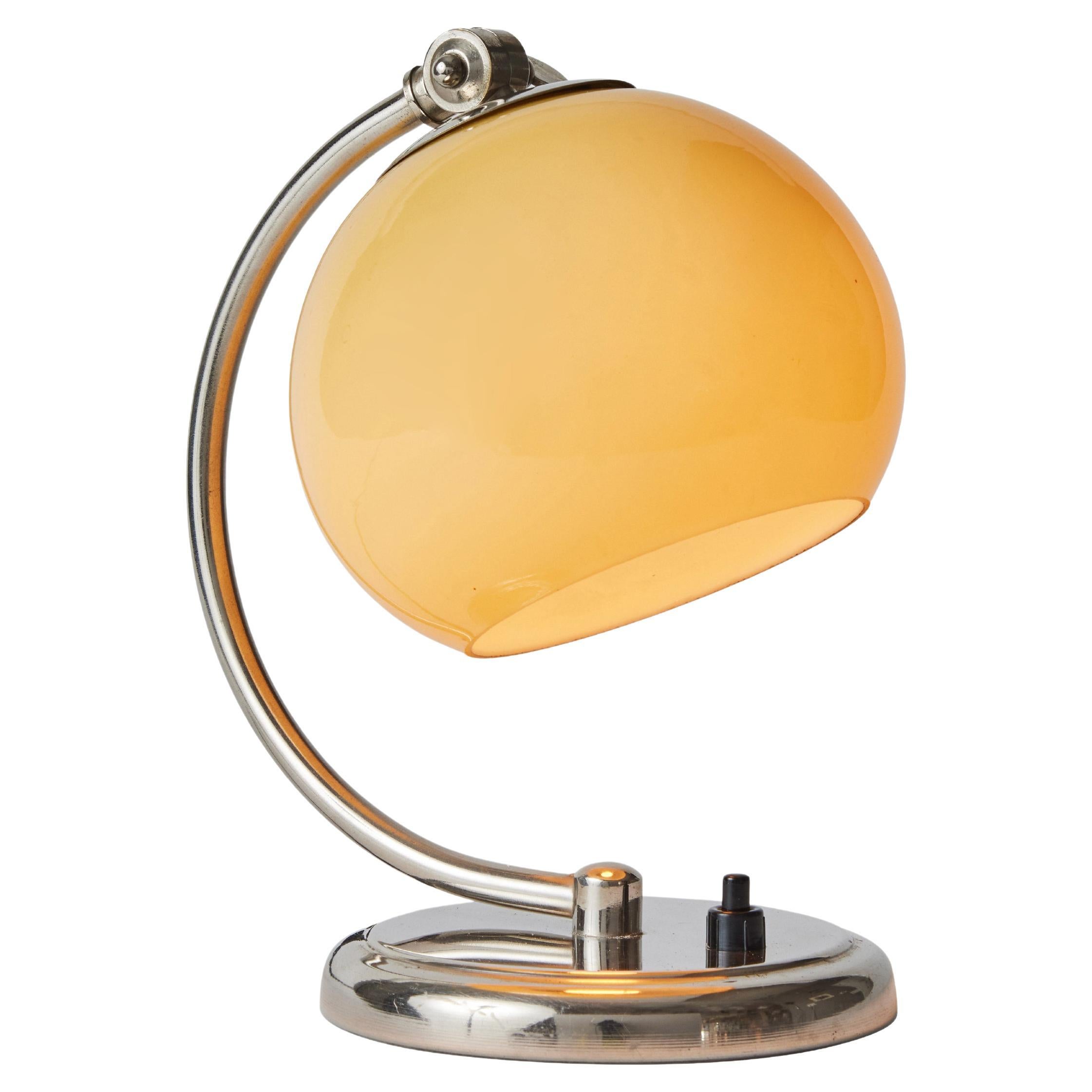 1950s Mauri Almari Chrome and Opaline Glass Table Lamp for Idman Oy For Sale