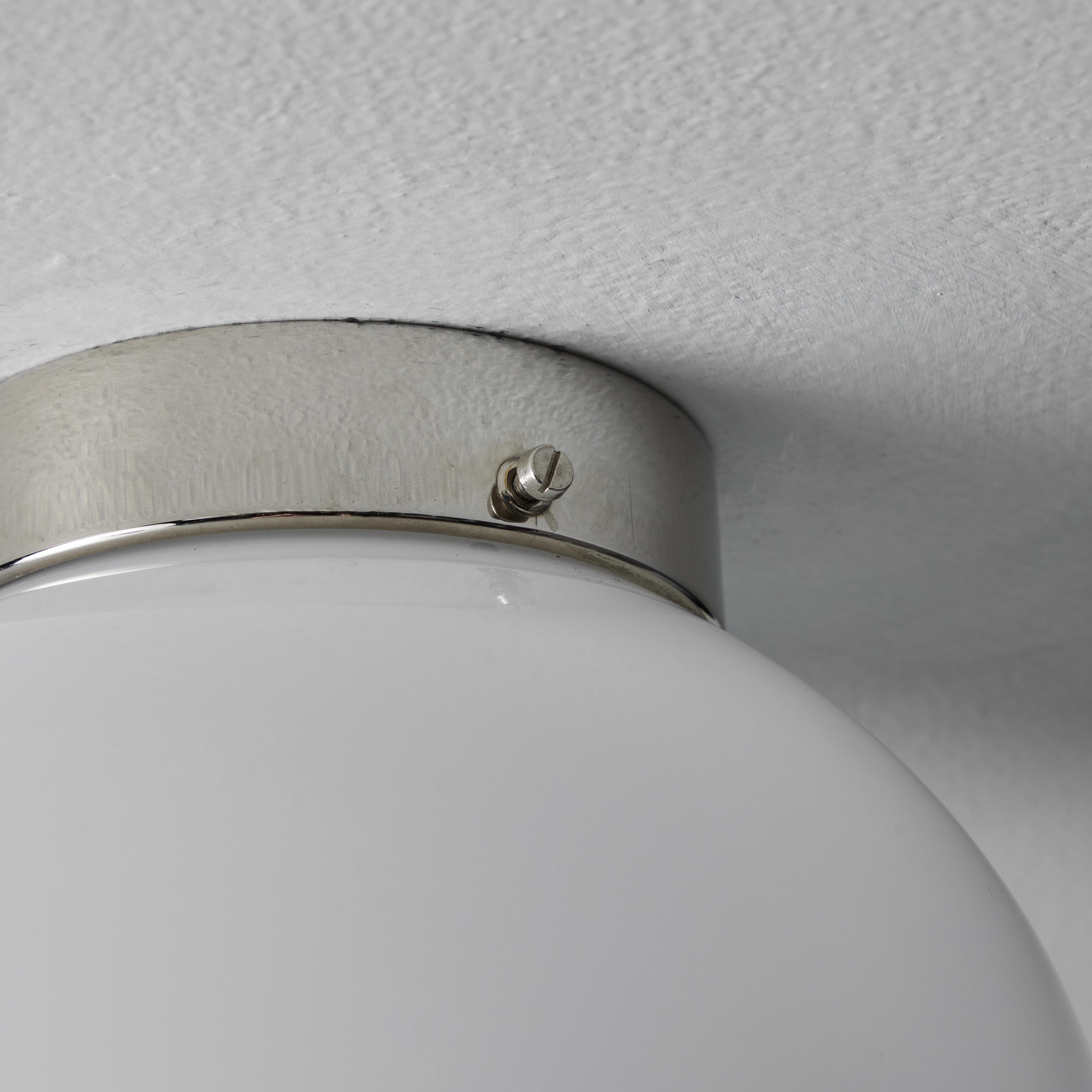 Finnish 1950s Mauri Almari Glass & Metal Wall or Ceiling Lamp for Itsu