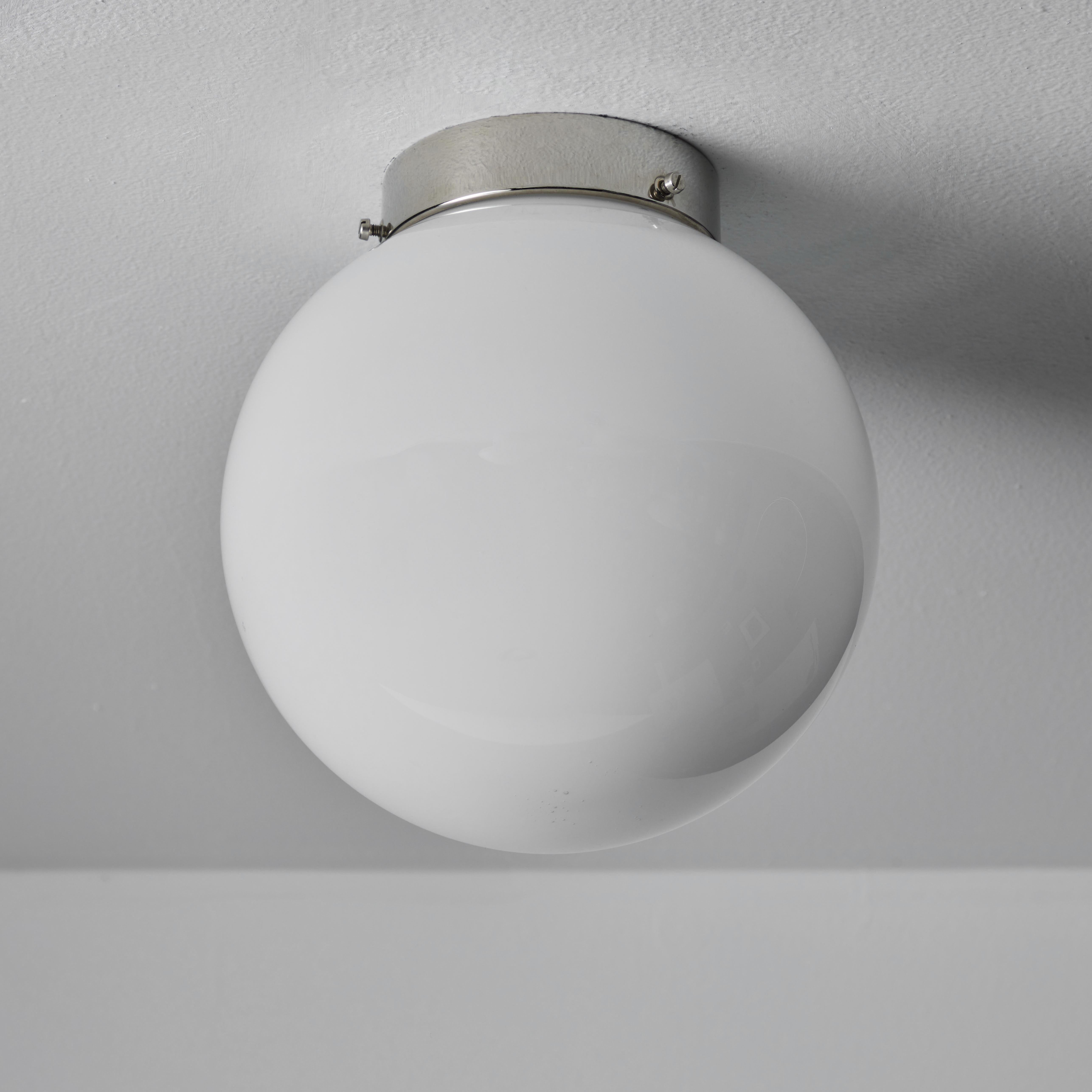 1950s Mauri Almari Glass & Metal Wall or Ceiling Lamp for Itsu In Good Condition In Glendale, CA