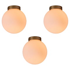 1950s Mauri Almari Glass & Metal Wall or Ceiling Lamp for Itsu