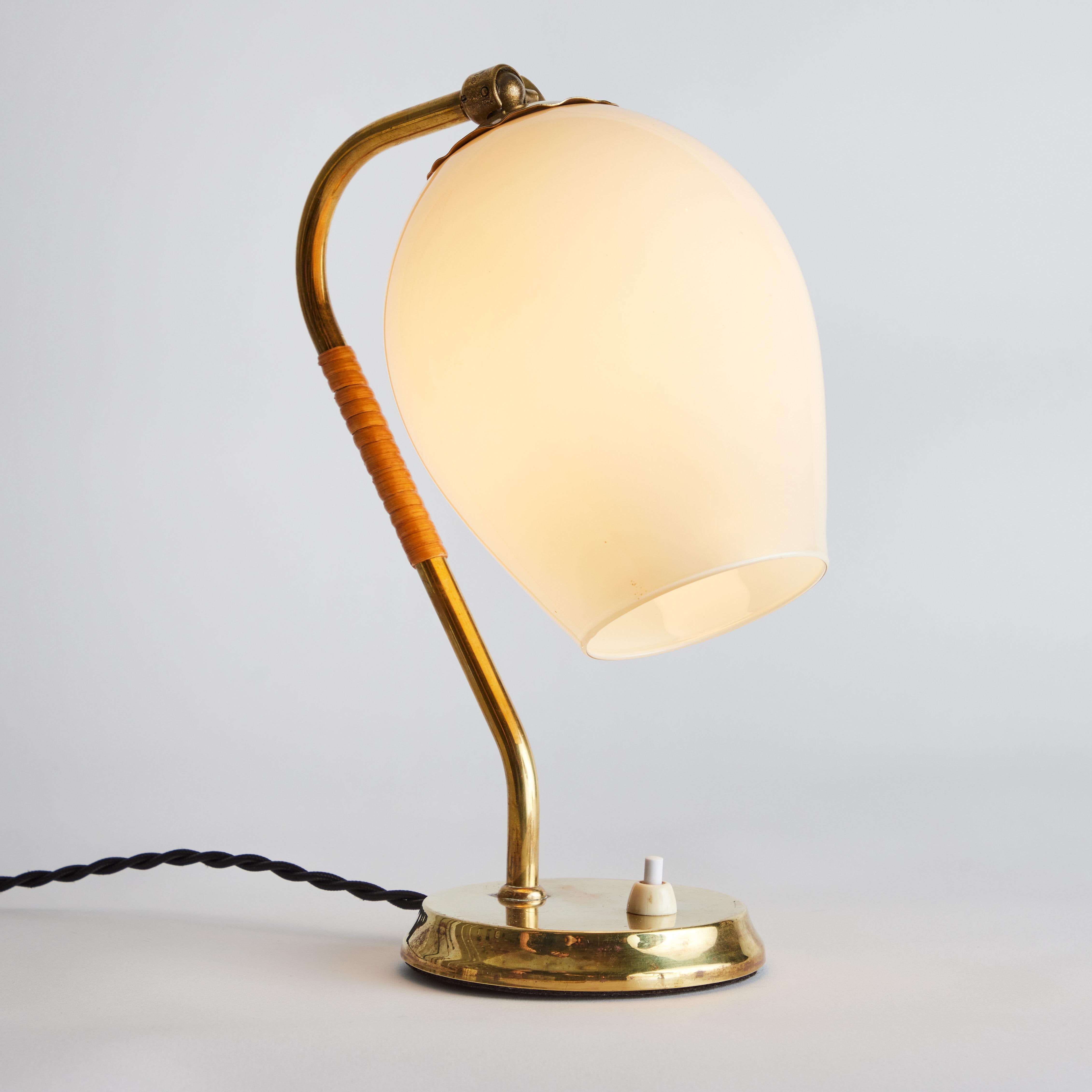 1950s Mauri Almari Glass & Rattan Table Lamp for Idman Oy, Finland 4
