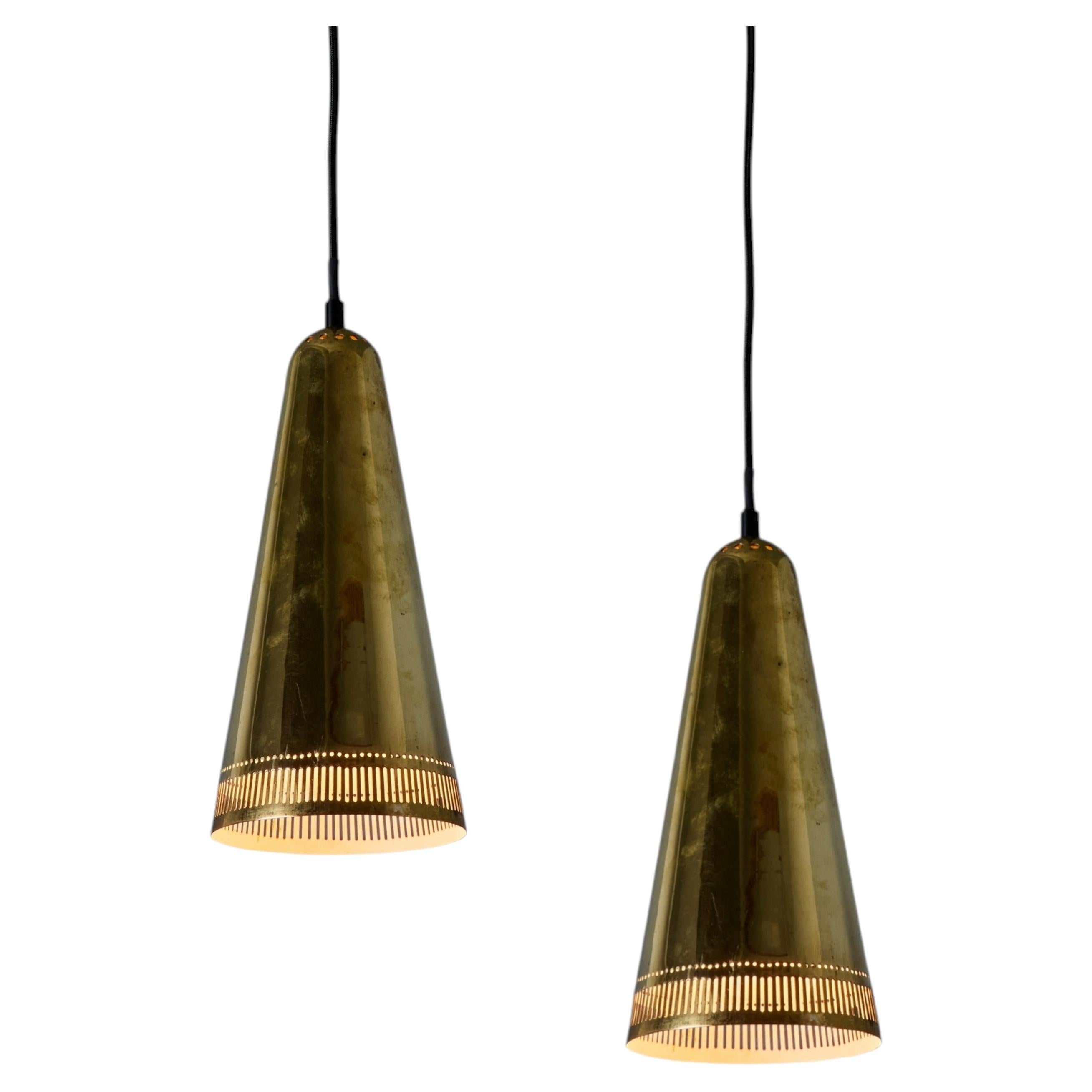 1950s Mauri Almari 'K2-48' Brass Pendant for Idman