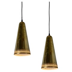 1950s Mauri Almari 'K2-48' Brass Pendant for Idman