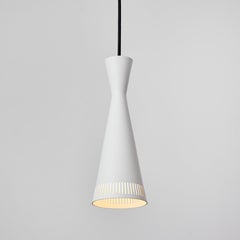1950s Mauri Almari White Perforated Diabolo Pendant for Idman Oy Finland