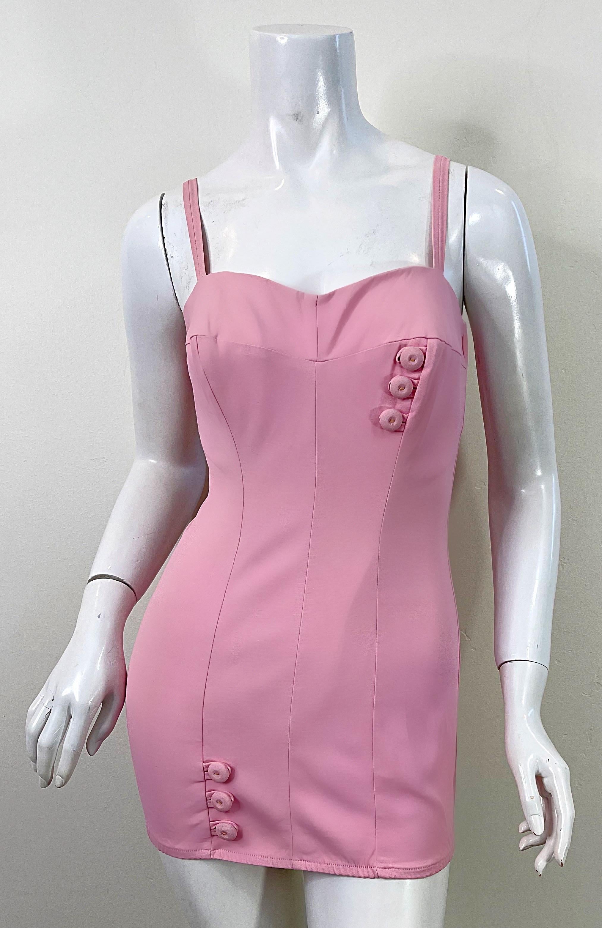 Women's 1950s Maurice Handler Bubblegum Pink One Piece Vintage 50s Bombshell Swimsuit For Sale