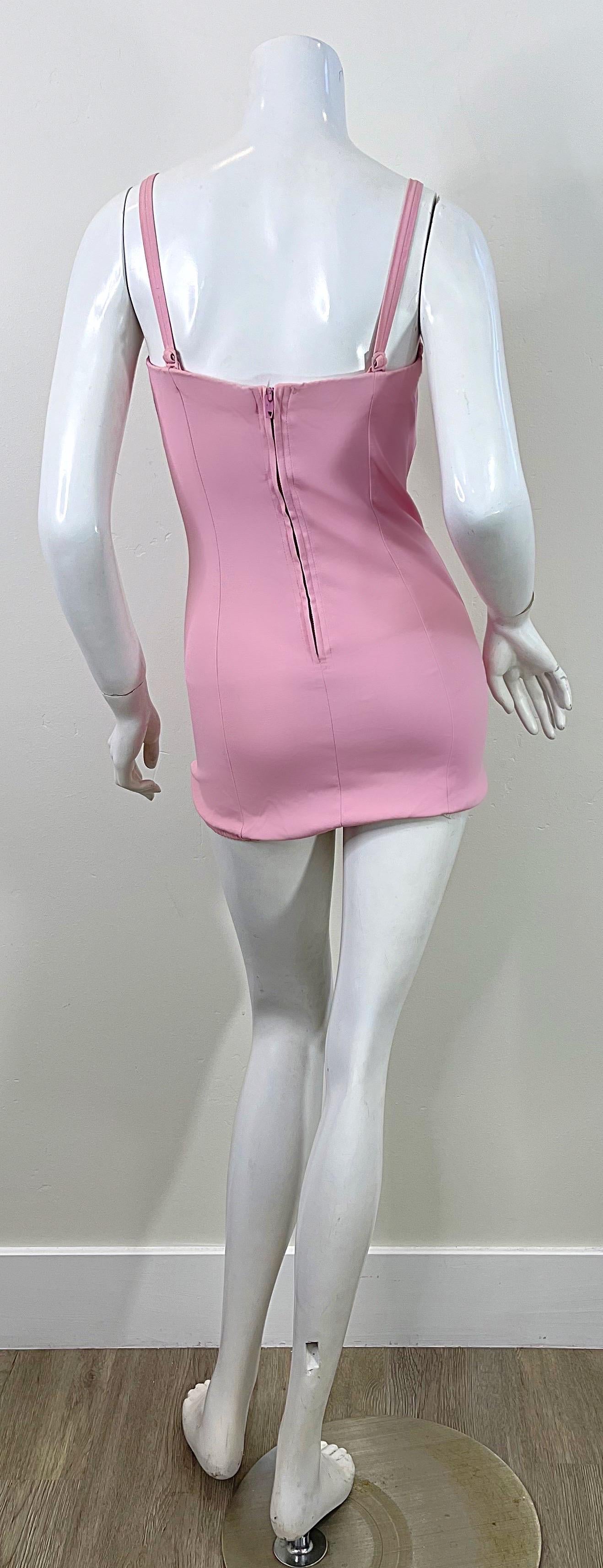 1950s Maurice Handler Bubblegum Pink One Piece Vintage 50s Bombshell Swimsuit For Sale 2