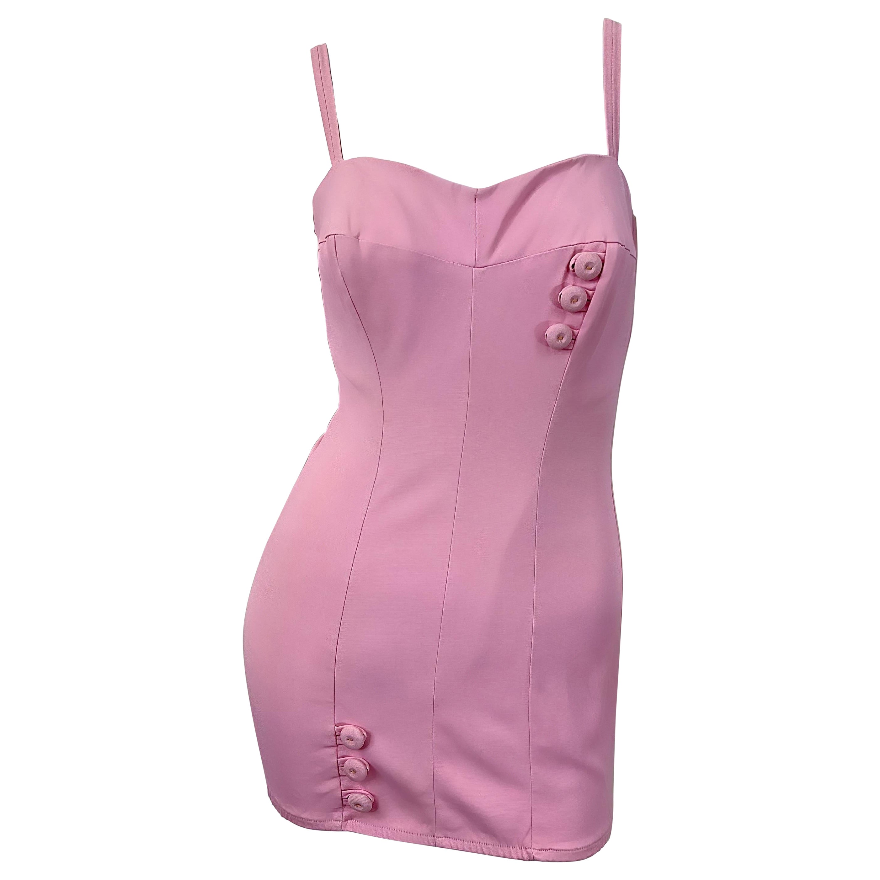 1950s Maurice Handler Bubblegum Pink One Piece Vintage 50s Bombshell Swimsuit en vente