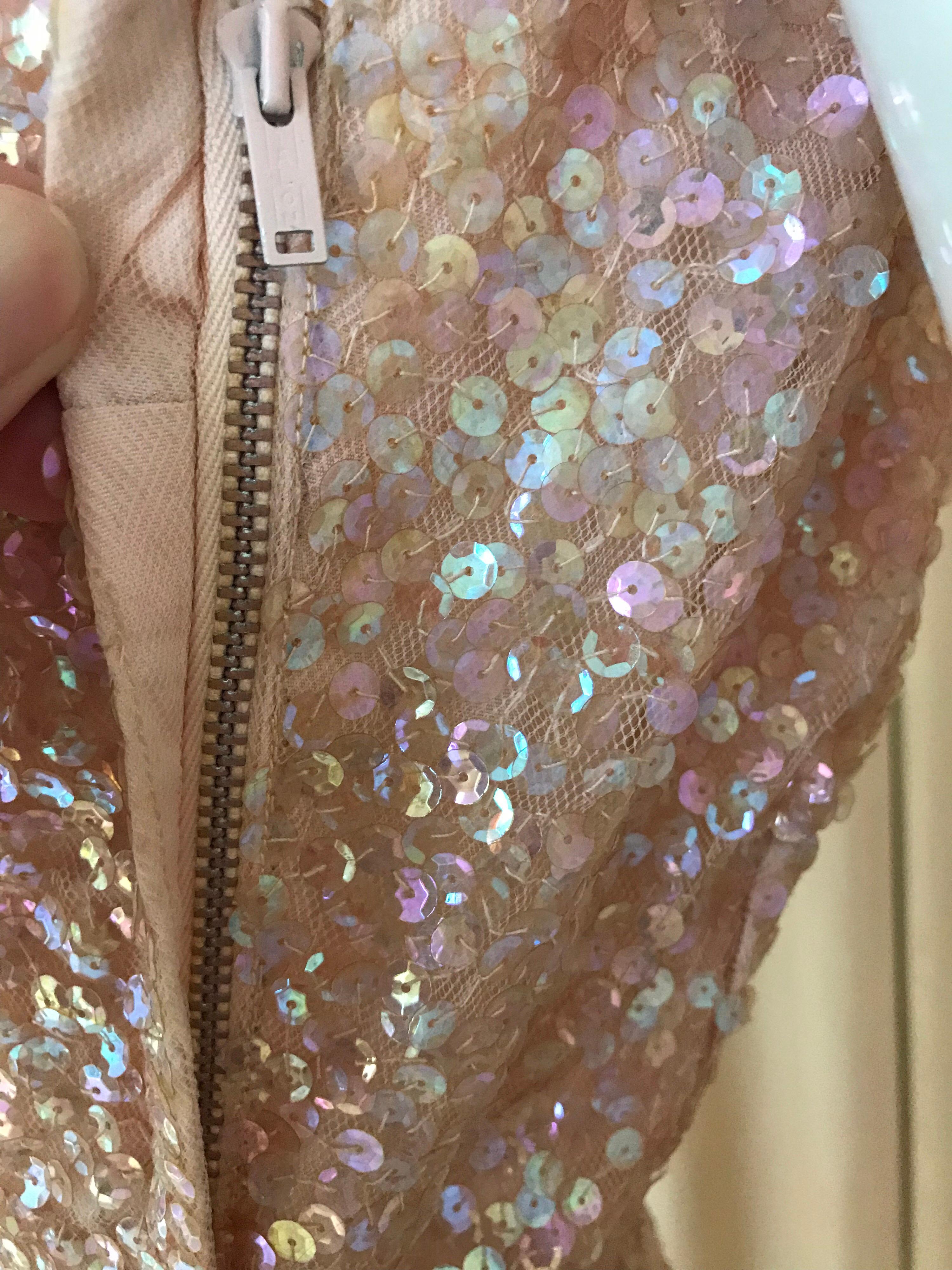 1950s Maurice Rentner Sequin Cocktail Dress For Sale 2