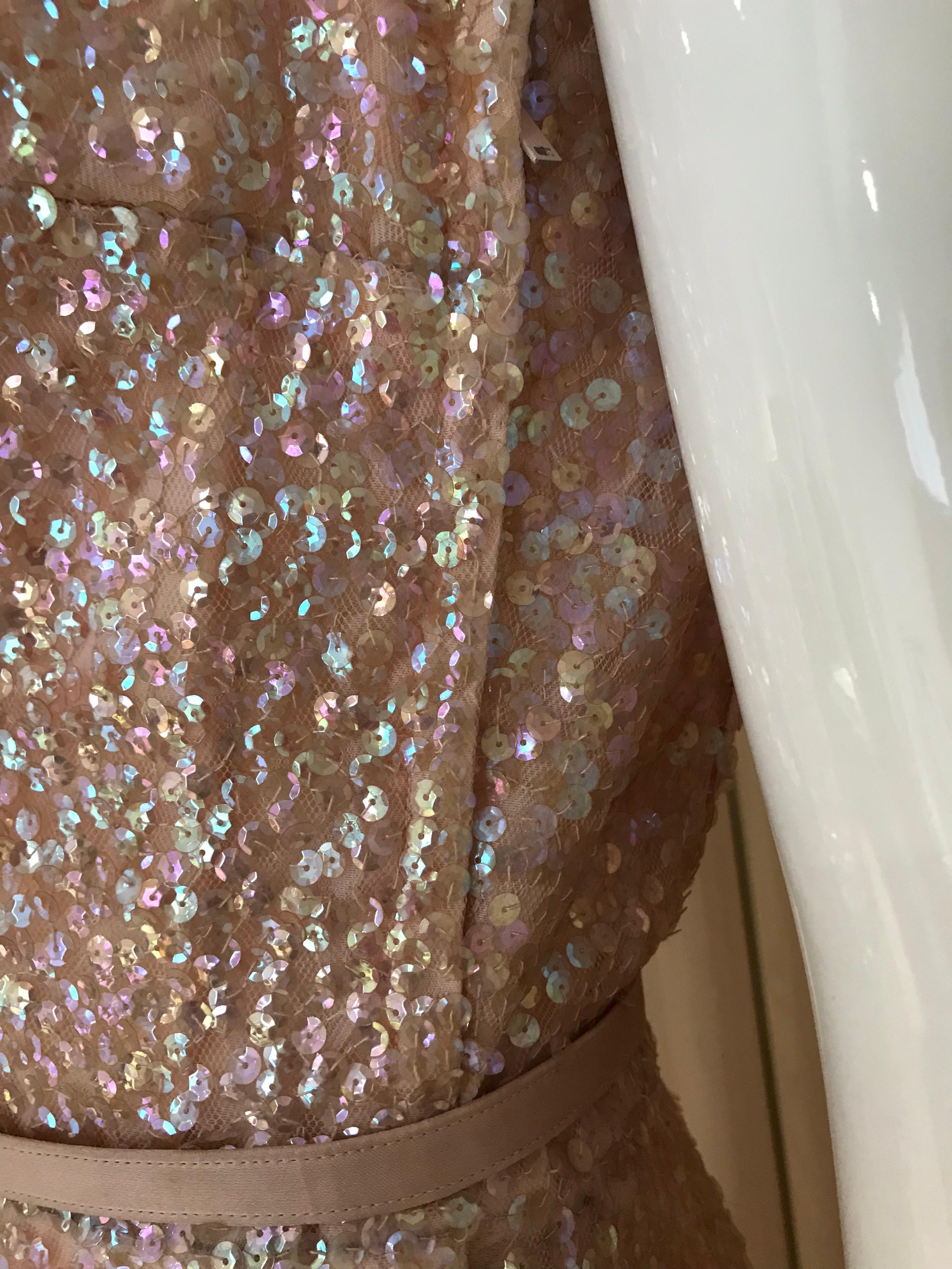 1950s Maurice Rentner Sequin Cocktail Dress For Sale 4