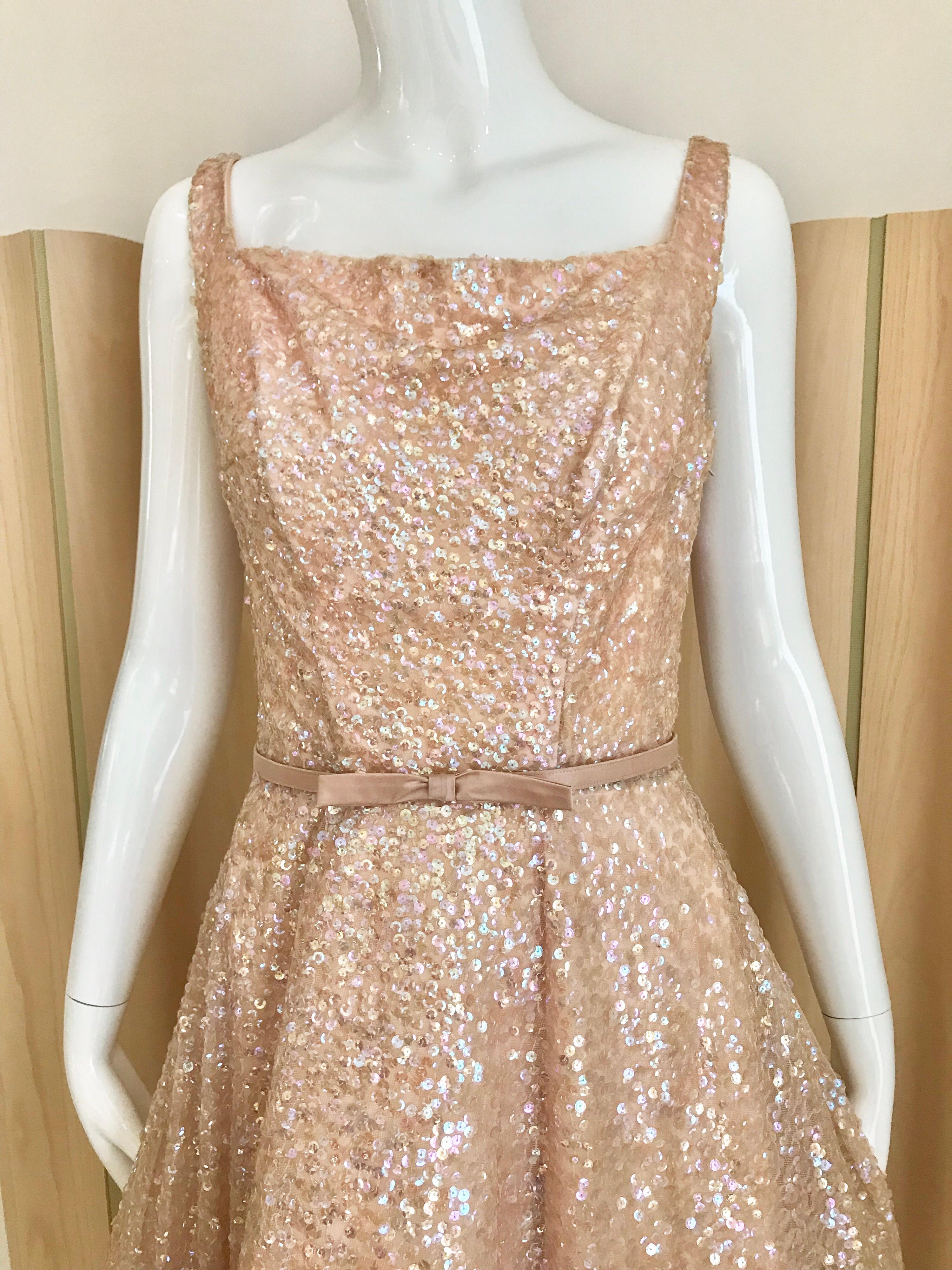 Women's 1950s Maurice Rentner Sequin Cocktail Dress For Sale