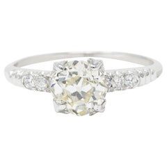 1950's Maurice Tishman 1.28 Carats Diamond Platinum Engagement Ring
