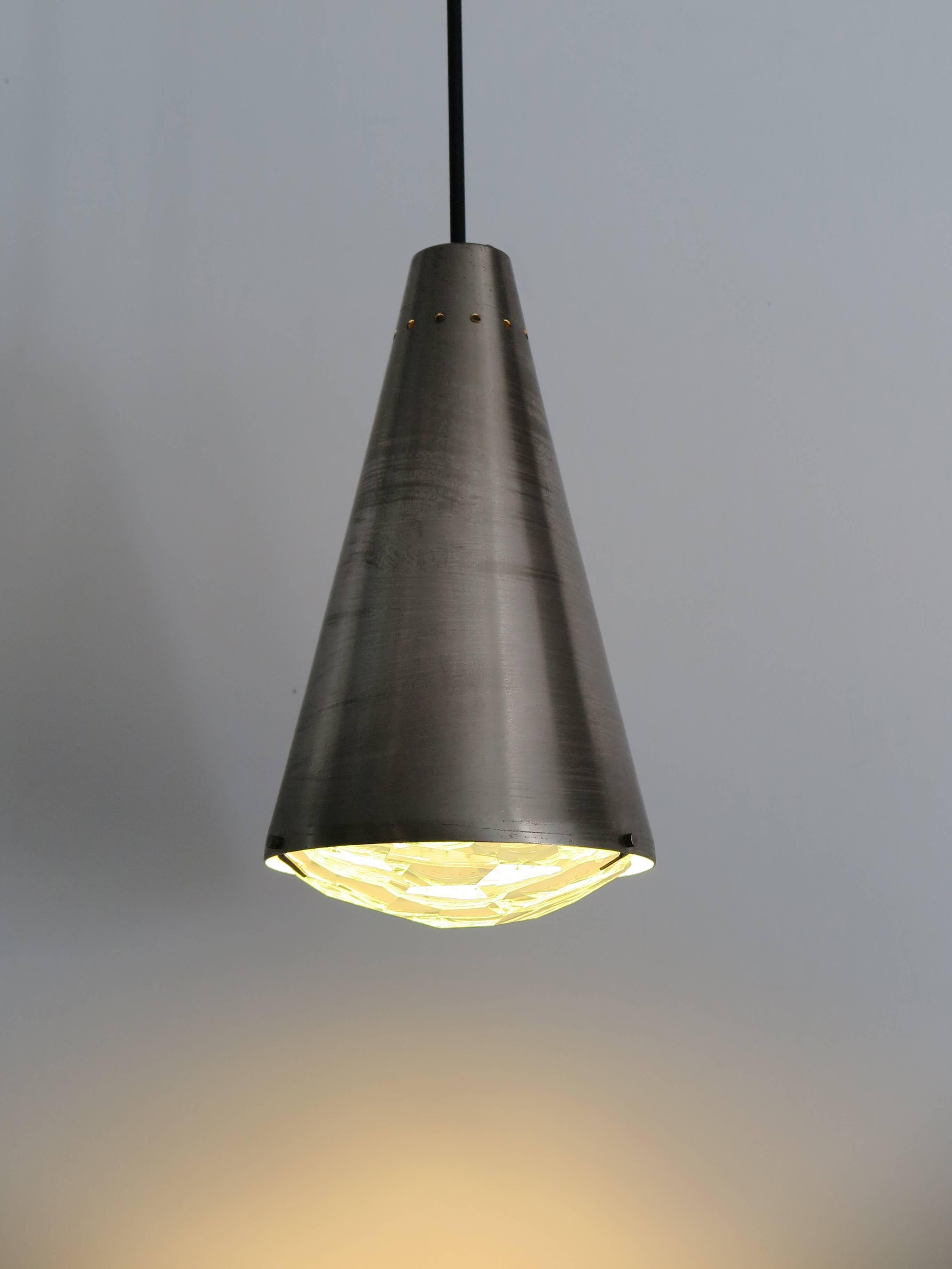 Italian 1950s Max Ingrand for Fontana Arte Mid-Century Modern Pendant Lamp Model, 1955