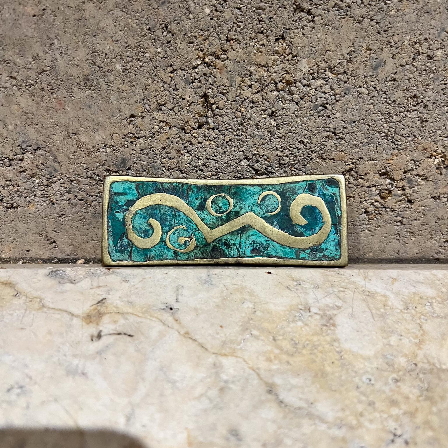 1950s Pepe Mendoza Mayan Revival Malachite Pulls Set of 7 In Good Condition In Chula Vista, CA
