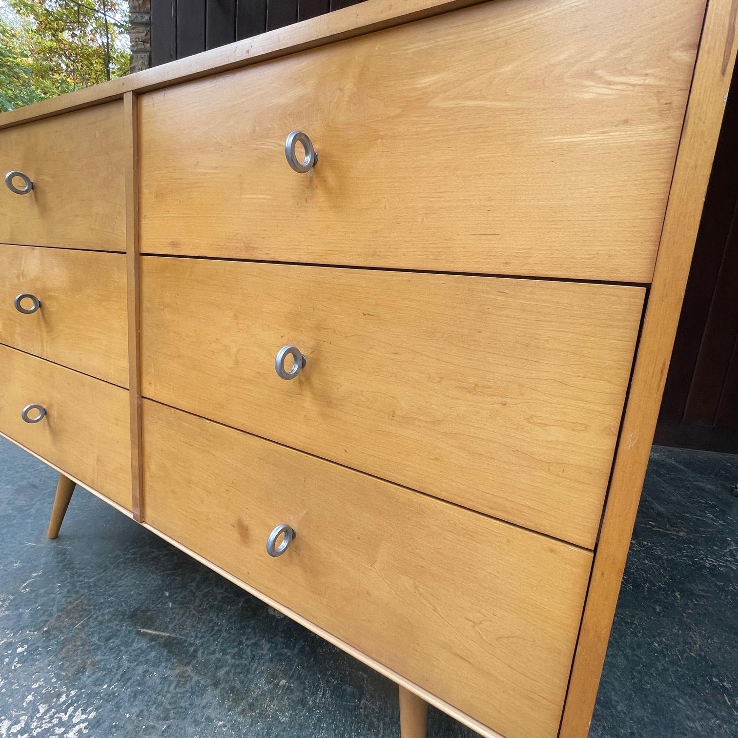 Unrestored condition, procured from original owners.  Scratches, Light Fading and patina on all surfaces.  Pulls are straight and strong.  Numbers on the drawers match the cabinet number.  The six drawer unit is strongly adhered to supporting bench