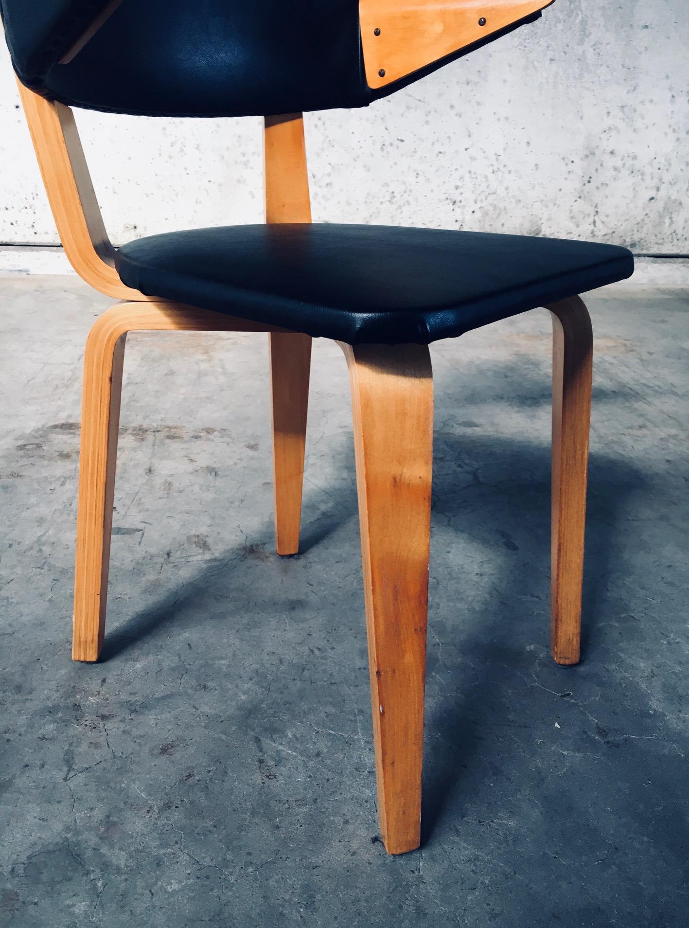 1950er MCM Dutch Design Esszimmerstühle von Cor Alons für Gouda Den Boer im Angebot 10