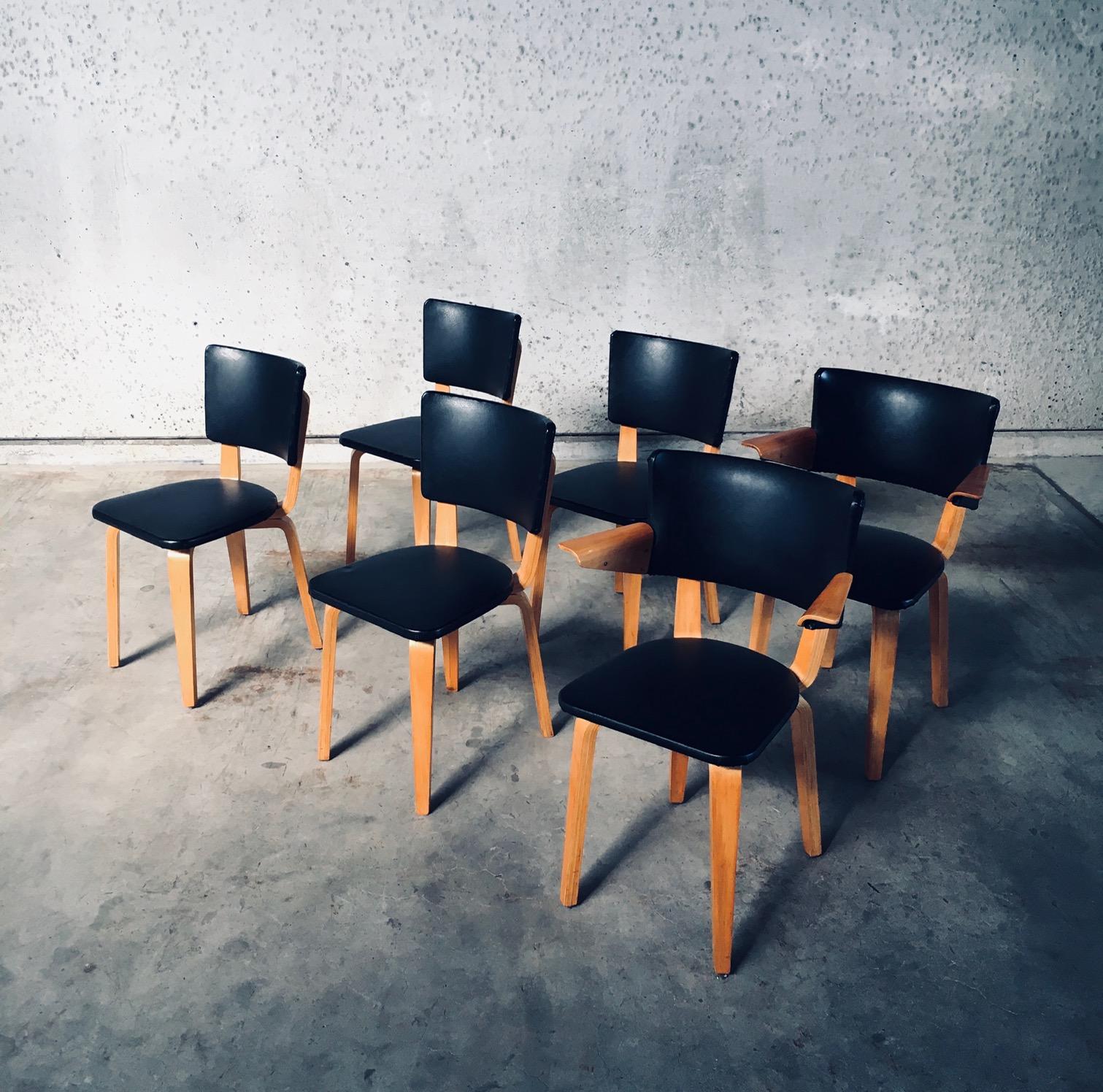 1950er MCM Dutch Design Esszimmerstühle von Cor Alons für Gouda Den Boer (Moderne der Mitte des Jahrhunderts) im Angebot
