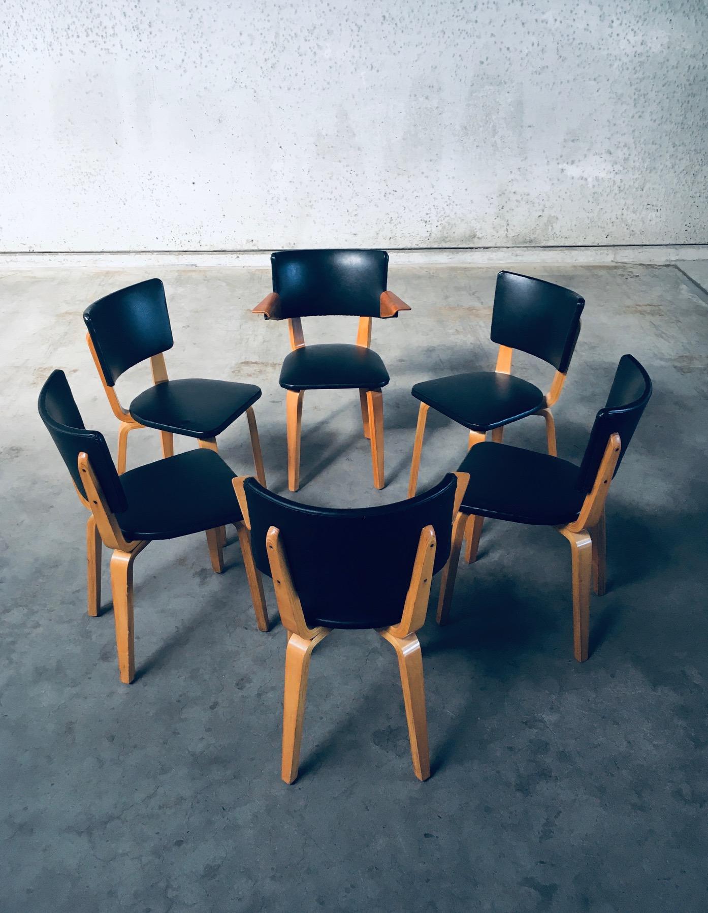 1950er MCM Dutch Design Esszimmerstühle von Cor Alons für Gouda Den Boer (Mitte des 20. Jahrhunderts) im Angebot